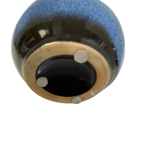 Handmade Blue Black Ombre Bud Vase Hand Thrown Pottery Glazed Ceramic Vase 5" - Picture 4 of 5